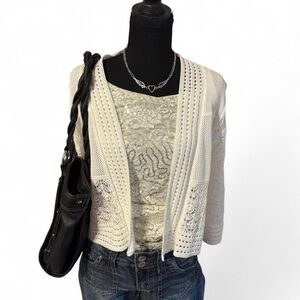 Studio Works Elegant White Women's Sweater, Size Medium